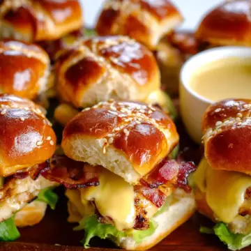 Easy Chicken Sliders Recipe with Honey Mustard & Bacon