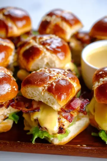 Easy Chicken Sliders Recipe with Honey Mustard & Bacon
