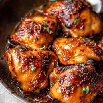 Sweet and Spicy Glazed Chicken Thighs