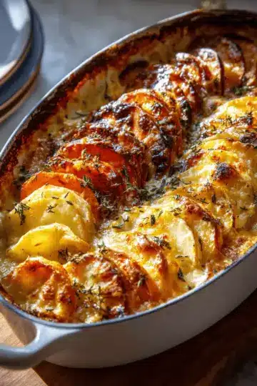 Cheesy Root Vegetable Gratin