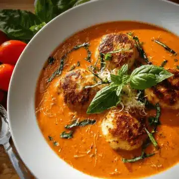 Roasted tomato soup with cheddar dumplings