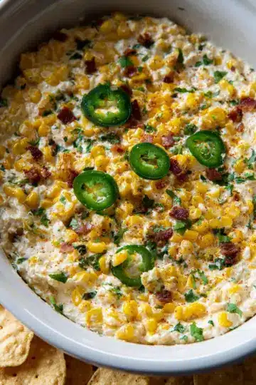 Slow Cooker Corn and Jalapeno Dip