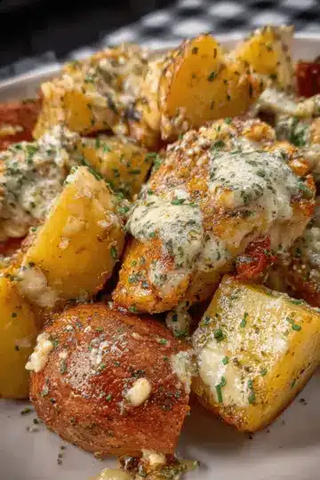 Crockpot Garlic Parmesan Chicken and Potatoes