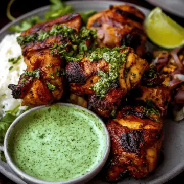 Peruvian Chicken with Green Sauce