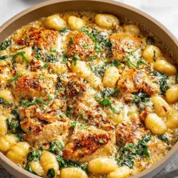 Garlic Chicken Gnocchi Skillet