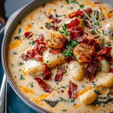 Bacon Cheddar Gnocchi Soup