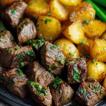 Garlic Butter Steak Bites and Potatoes