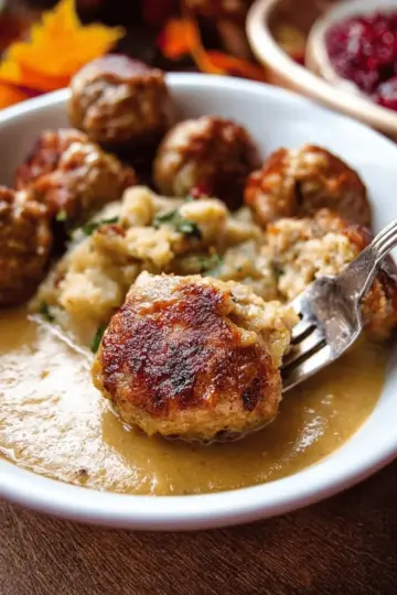 Turkey and Stuffing Meatballs
