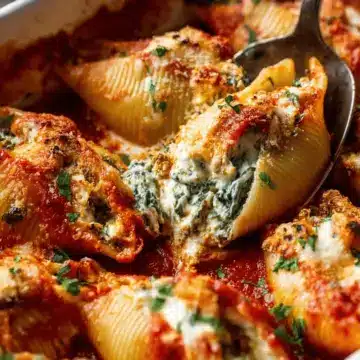 Spinach ricotta stuffed shells