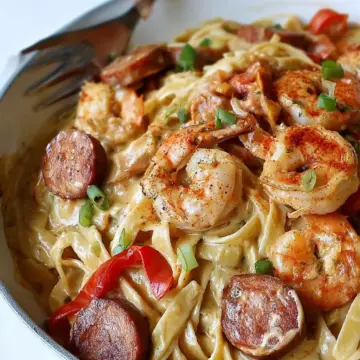 Creamy Cajun Shrimp Pasta with Sausage