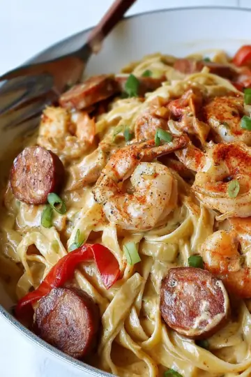 Creamy Cajun Shrimp Pasta with Sausage