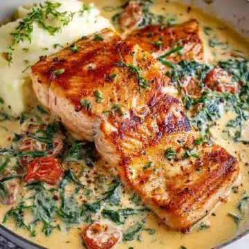 Creamy Garlic Butter Tuscan Salmon