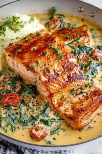 Creamy Garlic Butter Tuscan Salmon