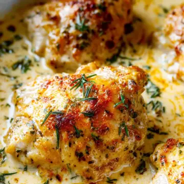 Creamy Oven Baked Chicken Thighs