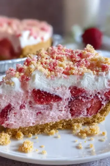 Strawberry Shortcake Freezer Pie