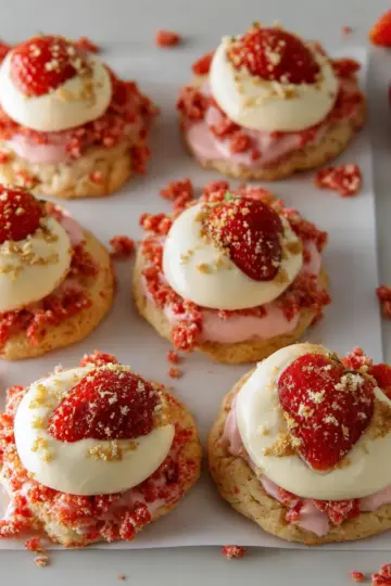 Strawberry Crunch Shortcake Cookies