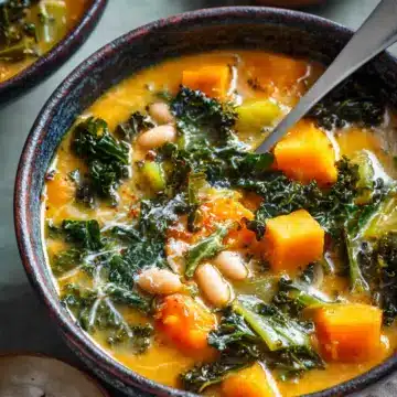 Butternut Squash, Kale and White Bean Soup