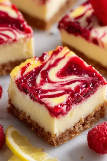 Raspberry Lemonade Cheesecake Bars