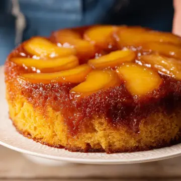 Caramel Peach Upside-Down Cake