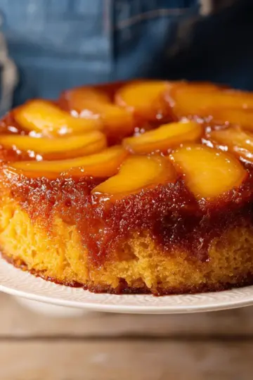 Caramel Peach Upside-Down Cake