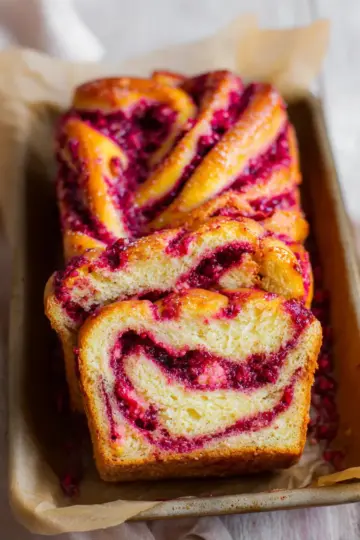 Raspberry Swirl Brioche Loaf