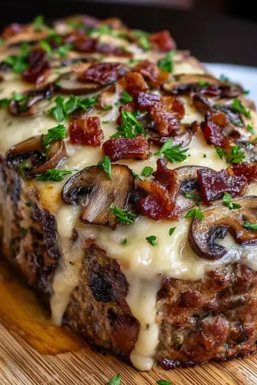 Mushroom Swiss Cheese Meatloaf Recipe