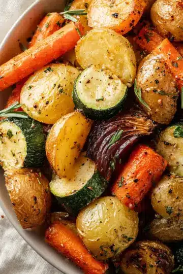 Garlic Herb Roasted Potatoes, Carrots, and Zucchini