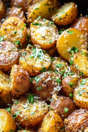 Slow Cooker Garlic Parmesan Potatoes