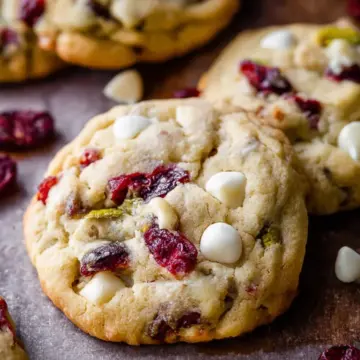 White Chocolate Cranberry Pistachio Cookies