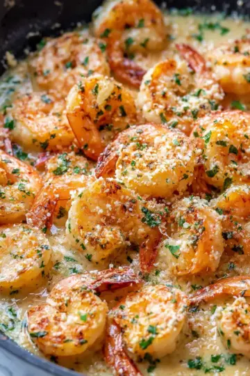Creamy Garlic Shrimp With Parmesan