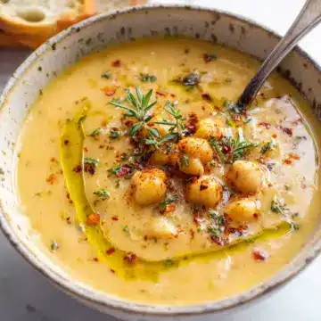 Vegan Garlic Chickpea Soup