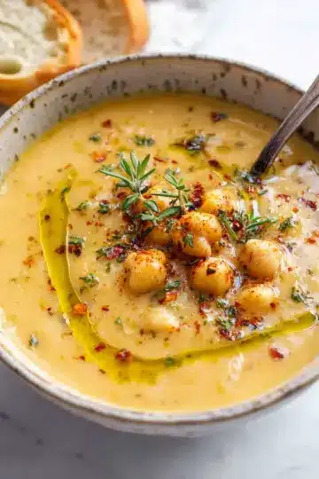 Vegan Garlic Chickpea Soup