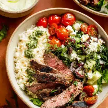 Mediterranean Steak and Rice Bowls