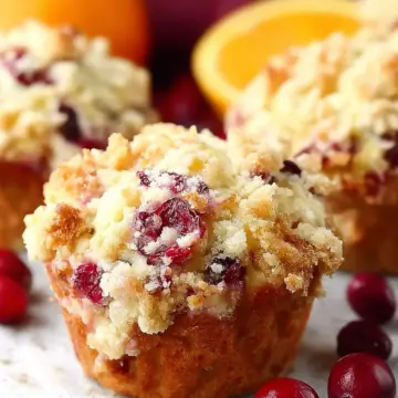 Cranberry Orange Muffins with Streusel Topping