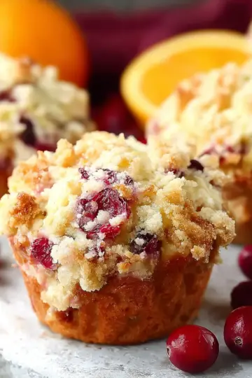 Cranberry Orange Muffins with Streusel Topping