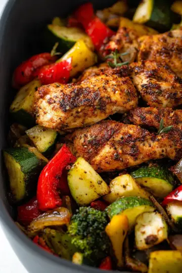 Healthy Air Fryer Chicken and Veggies