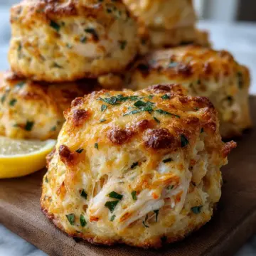Crab Stuffed Cheddar Bay Biscuits with Lemon Butter
