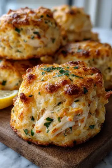 Crab Stuffed Cheddar Bay Biscuits with Lemon Butter