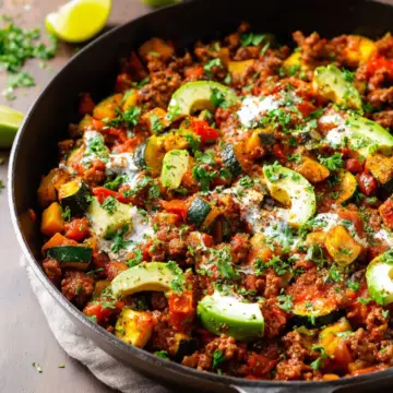 Ground Beef and Zucchini Skillet