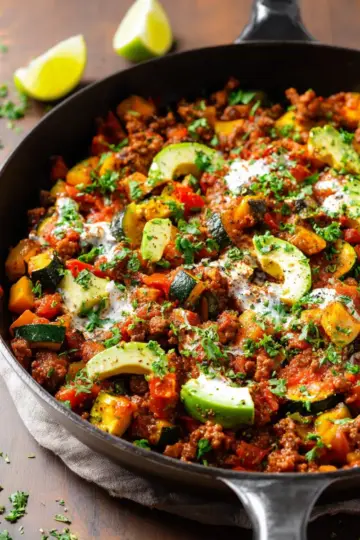 Ground Beef and Zucchini Skillet