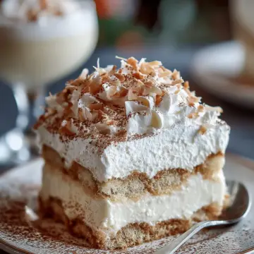 Coconut Rum Coquito Tiramisu