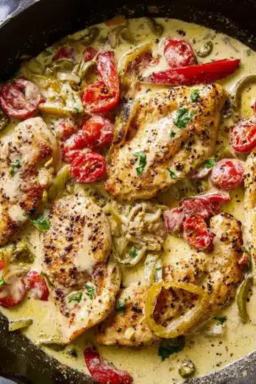 One-Pan Creamy Pepperoncini Chicken