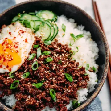 Korean Ground Beef and Rice Bowls