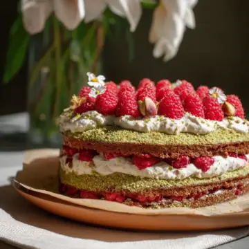 Pistachio Raspberry Cake