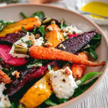 Roasted Beets and Carrots Salad with Burrata