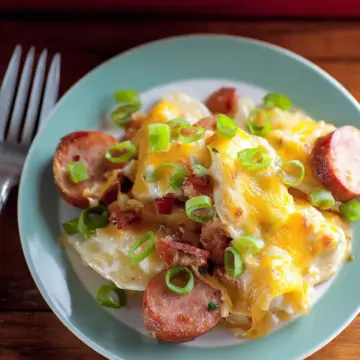 Crock Pot Pierogi and Kielbasa Casserole
