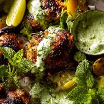 Peruvian Chicken with Creamy Green Sauce
