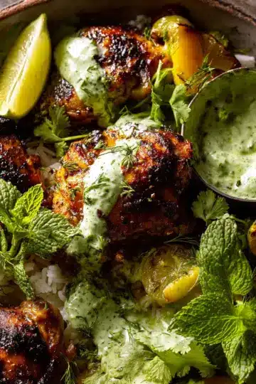 Peruvian Chicken with Creamy Green Sauce
