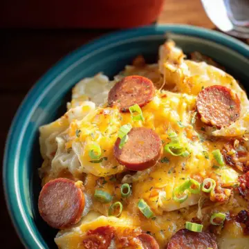 Crock Pot Pierogi and Kielbasa Casserole