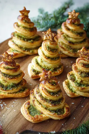 Pesto Puff Pastry Christmas Trees